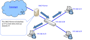 The DHCP Server distributes IP