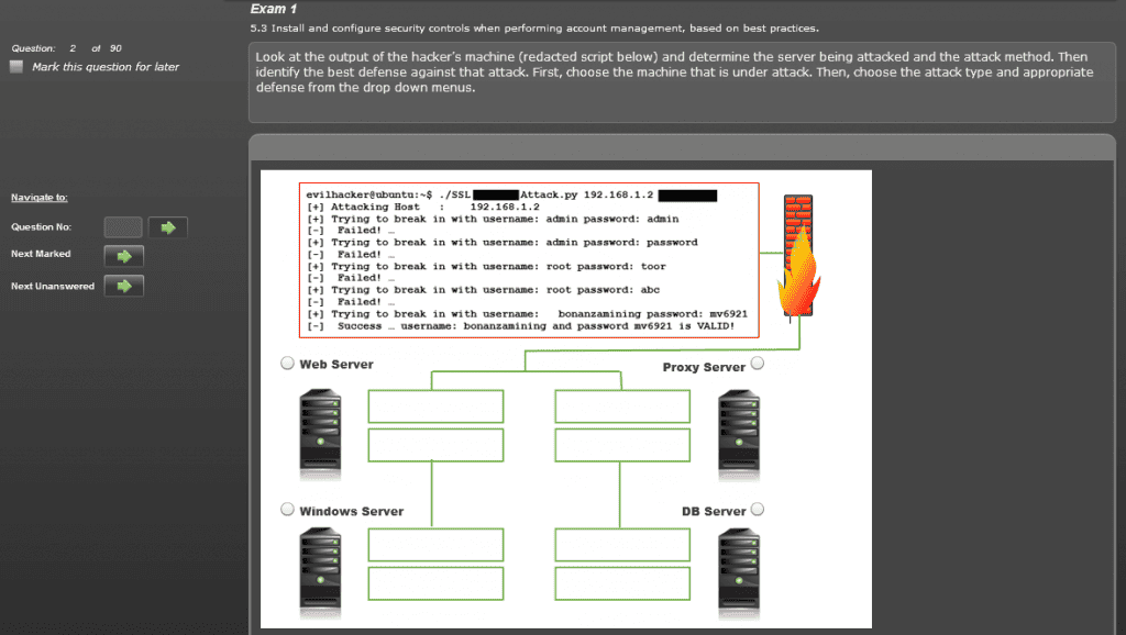 Performance Based Question Security+ SY0-401 Practice Test