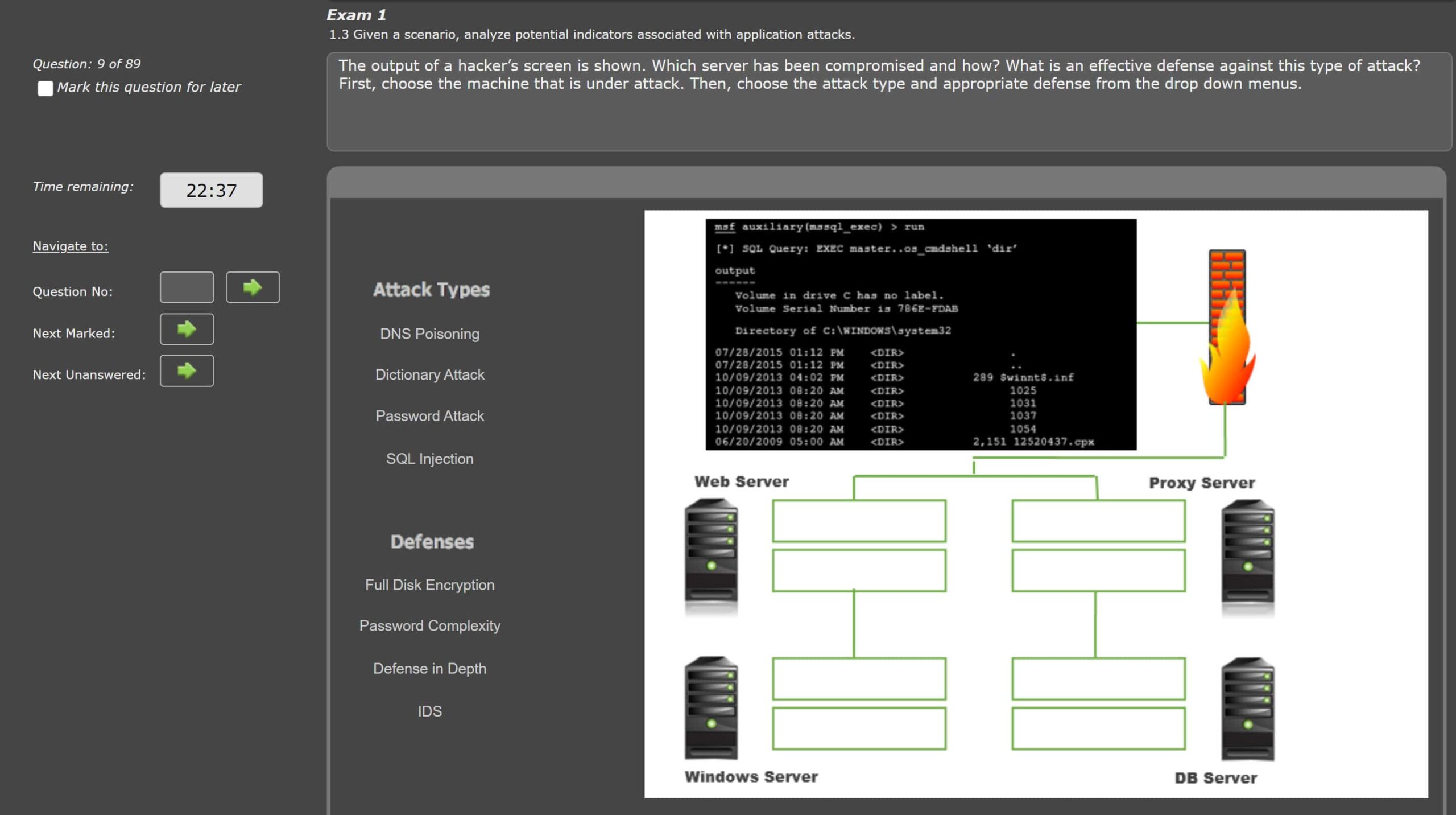 Security+ 601 PBQ Server Attack CertBlaster